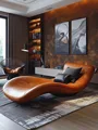 Lounger Lounger Lounger Lounger Italian light luxury senior super comfortable living room single leather sofa chair preview-1