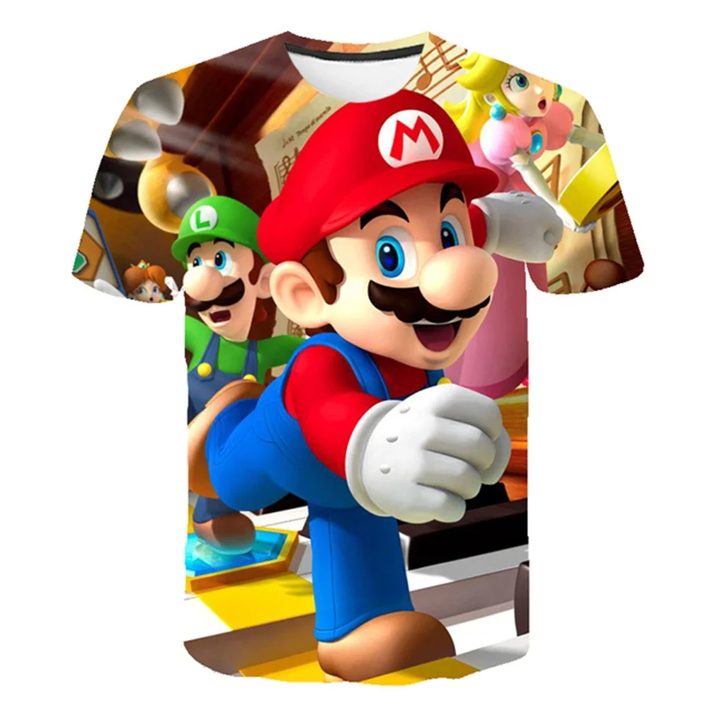 Kids Clothes Cartoon Tops Tee Marios-bros T-shirts For Boys Girls T Shirt Children's Clothing Tops T-shirt Boy Baby Tees-animated-img