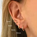 6-15mm Stainless Steel Earring Minimalist Classic Round Gold Color Earring for Women Men Tiny Huggie Hoop Rock Punk Jewelry Gift