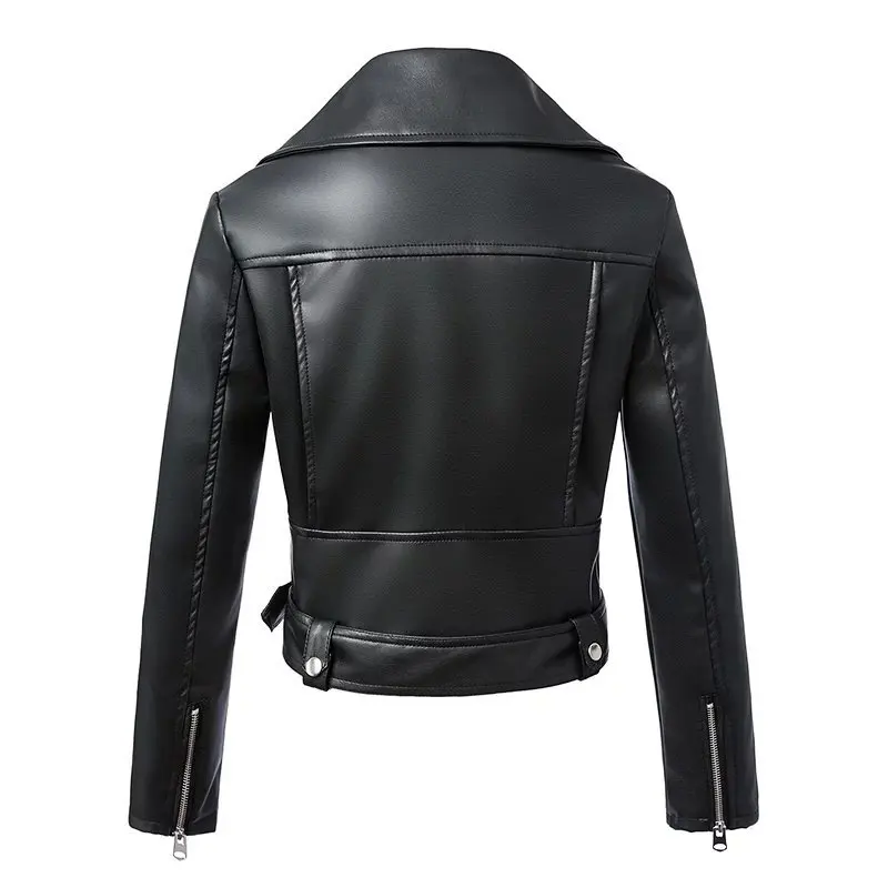 Faux Leather Jacket Autumn Winter Short 