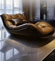 Sofa chair living room new single minimalist Italian leisure single leather recliner preview-5