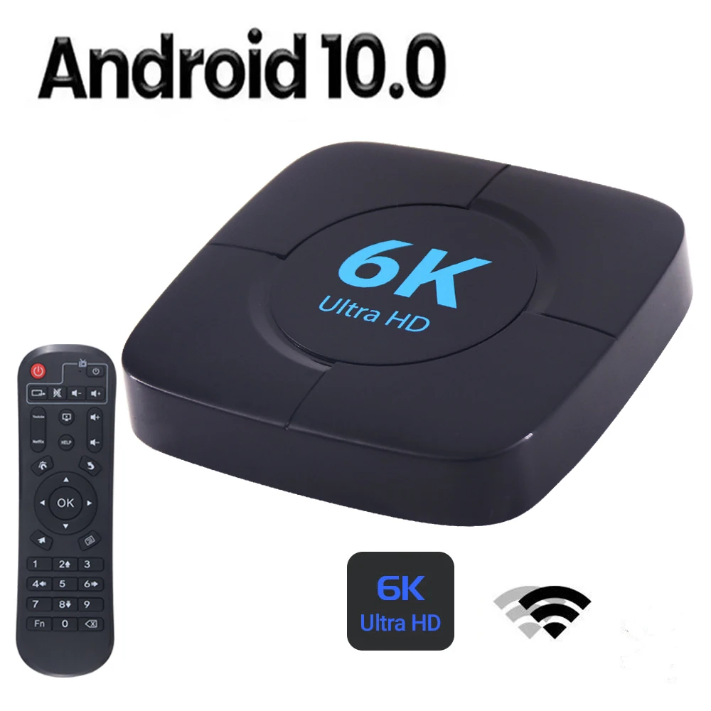 Android 10.0 TV BOX 6K Youtube Voice Assistant 3D 4K 1080P Video TV receiver Wifi 2.4G&5.8G  TV Box Set top Box