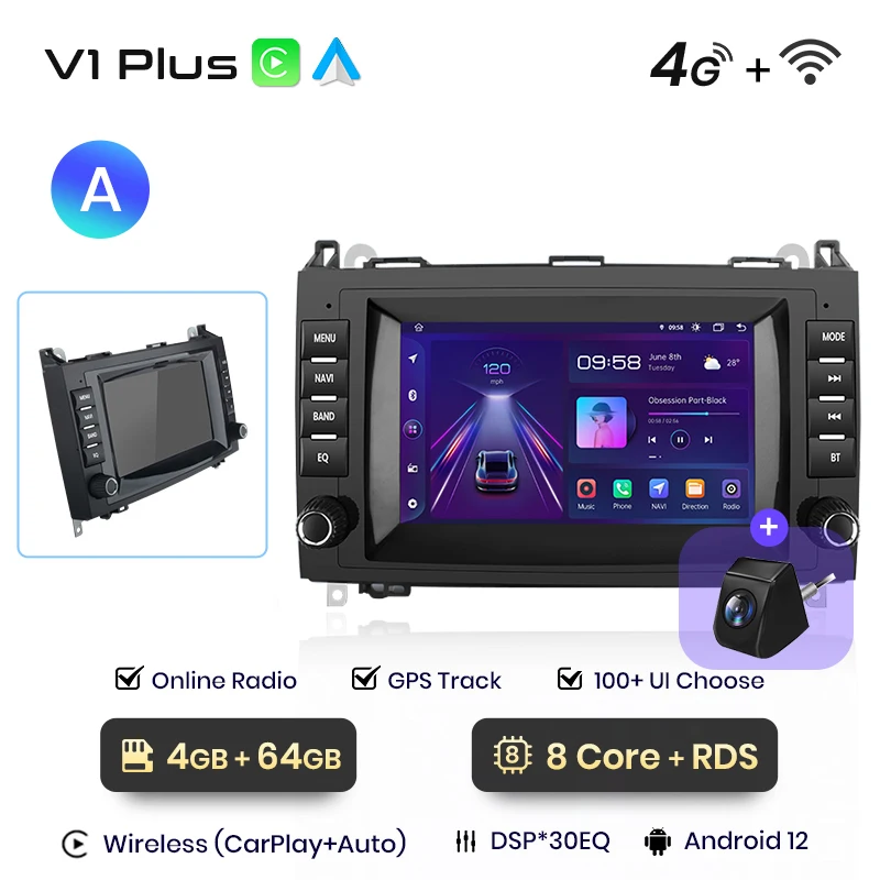 Junsun V1pro AI Voice For Mercedes Benz B200 A B Class W169 W245 car radio  2 din android Auto Multimedia Carplay 2din DVD,for Benz