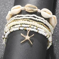 7pc/set Bohemian Rice Beads Starfish Pendant Anklet Set Fashion Summer Beach Sea Shell Multilayer Ankle Bracelet On Foot Jewelry preview-1