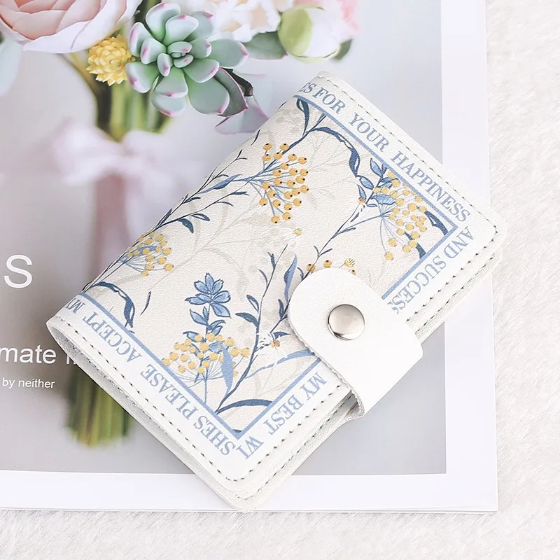 Floral Card Bag Multiple Cards Slots Credit Card Holder for Women Large Capacity Card Covers Badge Holder Student Bus Cards Case-animated-img