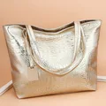 Brand Fashion Casual Women Shoulder Bags Silver Gold Black Crocodile Handbag PU Leather Female Big Tote Bag Ladies Hand Bags Sac