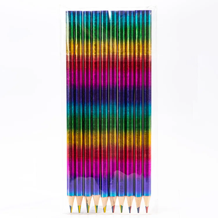 קנו אלי אקספרס  12 pcs Rainbow Pencils Drawing Crayons Kawaii Children's Colored  Pencil Set Painting Graffiti Crayons School Stationery