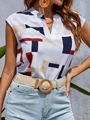 Women's Blouse Casual Short Sleevee Shirt Simple V Neck Tops Elegant Shirts And Blouses Deals Summer Youthful Woman Clothes 2024 preview-3