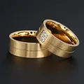 Modyle 2023 New Fashion Gold Color Wedding Rings For Women Man 316l Stainless Steel Promise Engagement Ring Jewelry