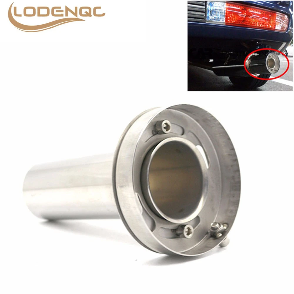 Car Stainless Chrome Exhaust Muffler Silencer Universal Adjustable 85mm 3.5" /98mm  4'' /110mm 4.5'' LC101073-animated-img