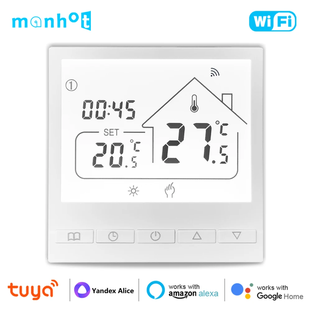 Tuya Smart WIFI Room Thermostat Water/Gas Boiler Electric Floor Water Heating Temperature Controller Google Alexa Yandex Alice-animated-img