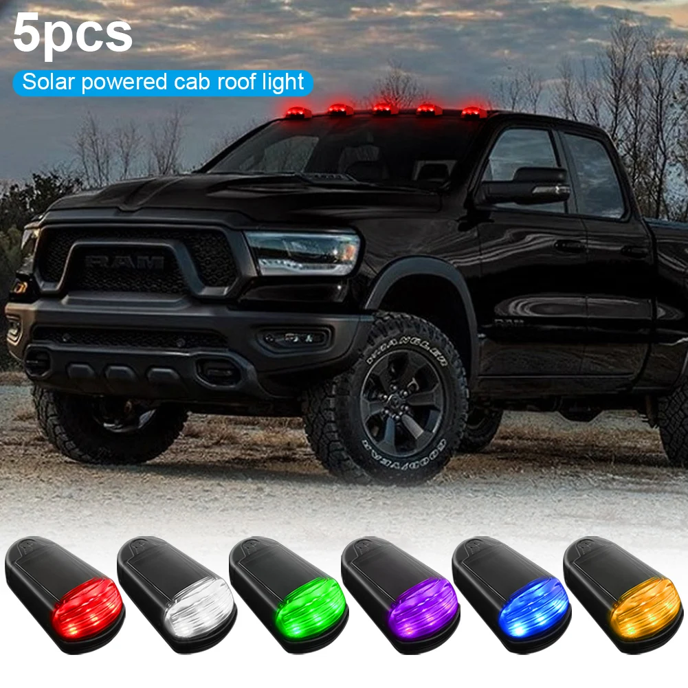 5PCS Solar Powered Car Signal Lights Truck Roof Lights For Dodge Ram 1500 2500 3500 4500 5500 2003-2018 Pickup Trucks-animated-img