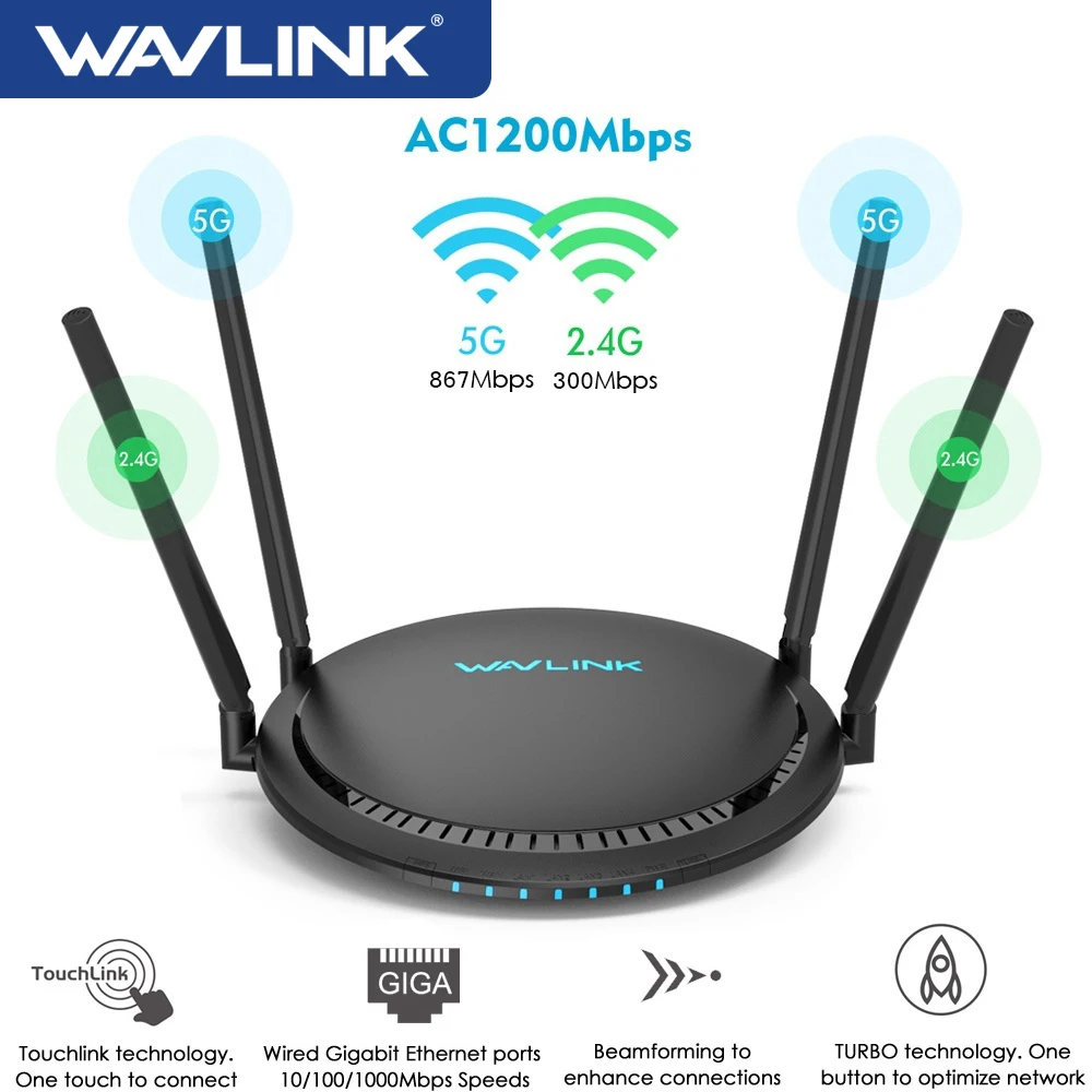 Movable Grind shorthand Cumpără Networking | Wavlink 1200Mbps Smart WiFi Router 5Ghz Touchlink  AC1200 Dual-Band Gigabit Ethernet Router Wi-fi Wireless 2.4Ghz WiFi Repeater