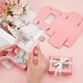 20/30 Pink Small Paper Boxes With Clear Window, Suitable for Jewelry Soap Chocolate Candy Weddings Parties Birthdays preview-1