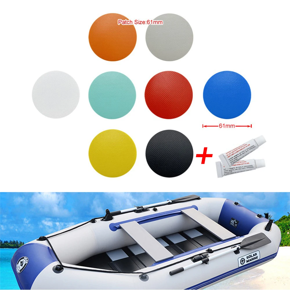 2pcs PVC Patche with Glue Repair KIT for Air Mattres Inflating Bed Fishing Boat Kayak Swimming Pool Raft SUP Surfboard Accessory-animated-img