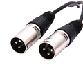 30cm 3 Pin XLR FEMALE Jack To Dual 2 MALE Plug Y SPLITTER Cable Adaptor 1 FT Foot Cord preview-3