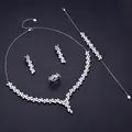 4pcs Bridal Zirconia Full Jewelry Sets For Women Party, Luxury Dubai Nigeria CZ Crystal Wedding Jewelry Sets preview-2