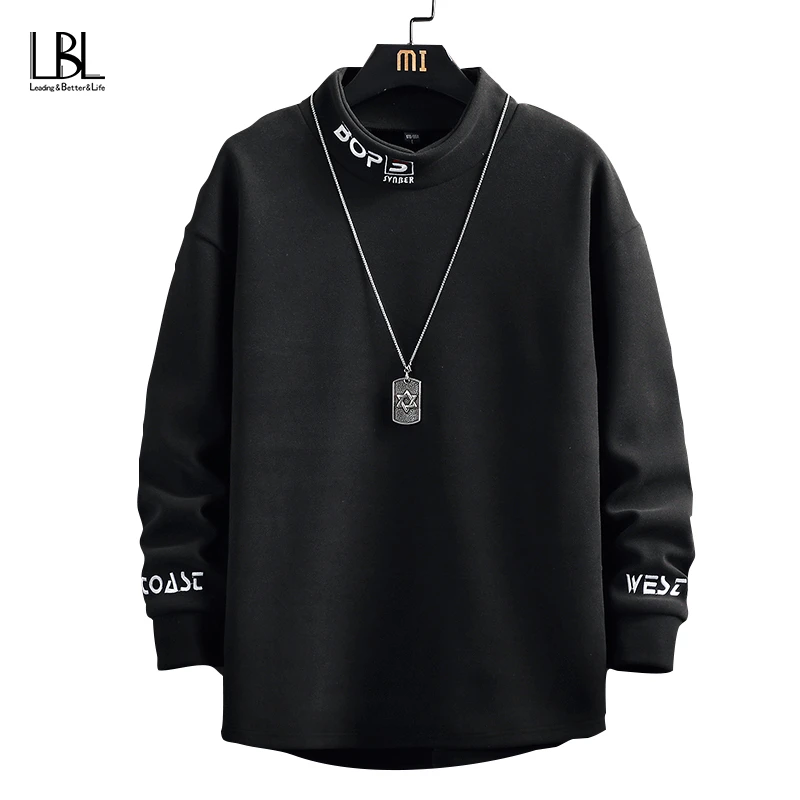 2022 New Tide Brand Velvet Casual Sweater Mens Spring Autumn Printing Bottoming Shirt Male Plus Size Trend Long-sleeved T-shirt preview-7