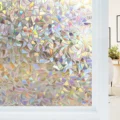 Window Privacy Film Rainbow Static Cling Stained Glass Film Window Covering Sticker Non-Adhesive Removable Reflective for Home