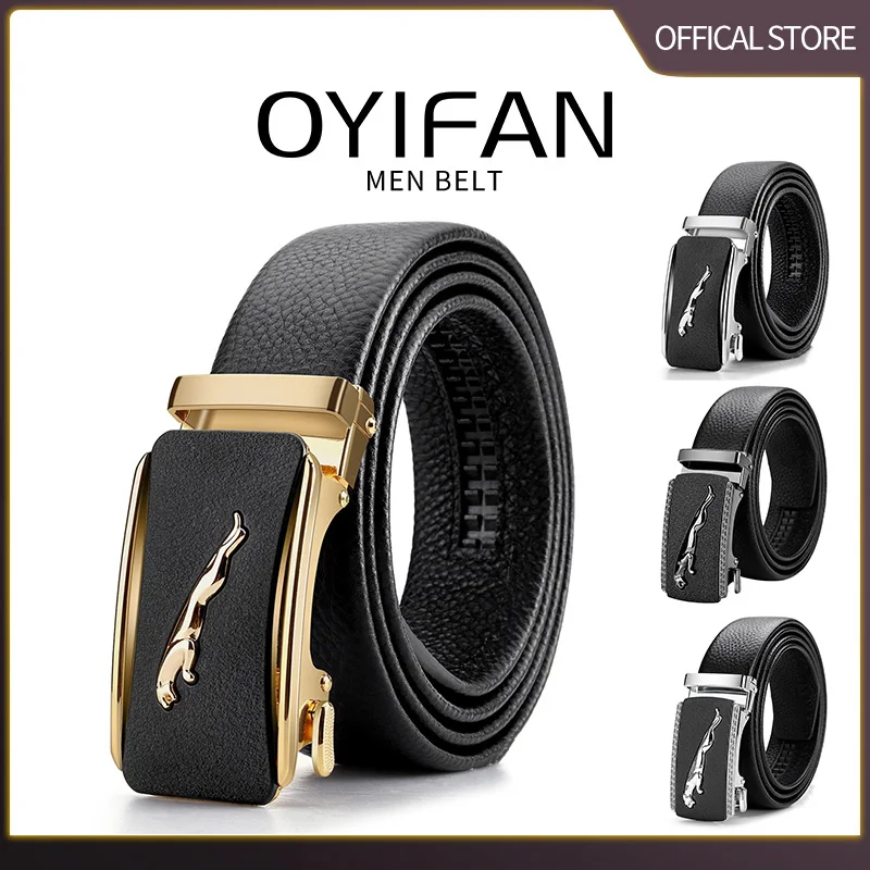 Mens Business Style Belt Black Pu Leather Strap Male Waistband Automatic Buckle Belts For Men Top Quality Girdle Belts For Jeans-animated-img