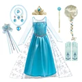 שמלת אלזה לבנות תחפושת אלזה שמלת מלכת השלג אנה שמלת קוספליי מסיבת יום הולדת ילדים ילדים 2024 קרנבל ילדה תחפושת קפואה