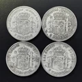 Spanish 1869 1871 1877 1889 Double Pillar 5 Pesetas Antique Challenge Commemorative Coins Collection Home Decoration Medals preview-2