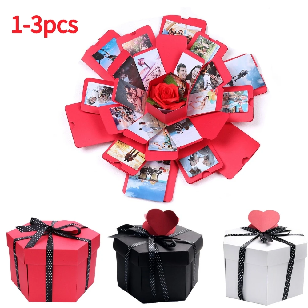 Creative Explosion Photo Bomb Box DIY Scrapbook Hexagonal Love