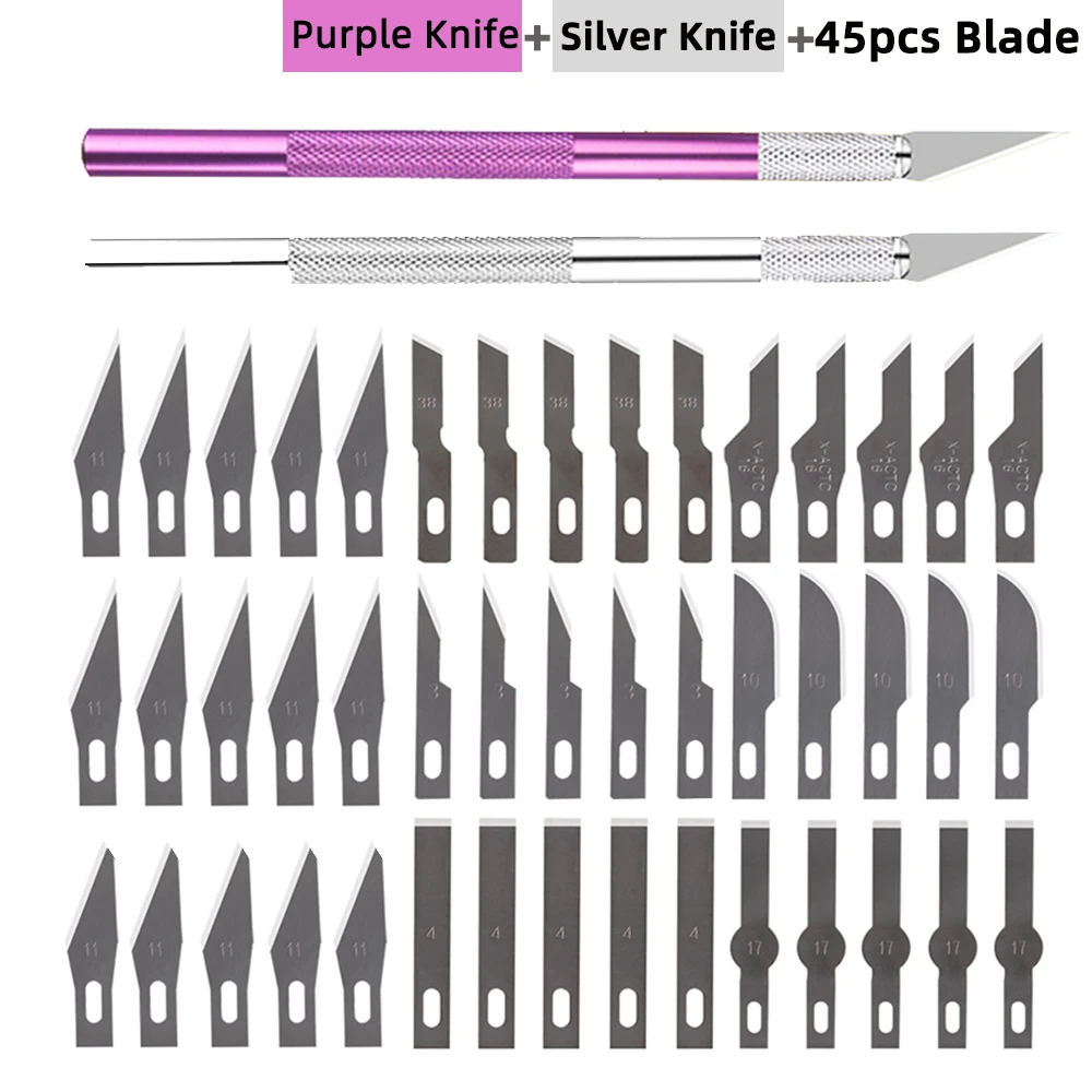 1 Set Non-Slip Metal Scalpel Knife Tool Kit Cutter Engraving Craft