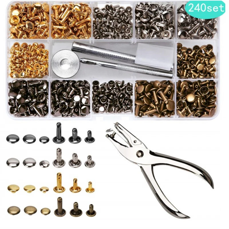 100sets 6mm 8mm Metal Double Cap Rivets Studs Round Rivet for