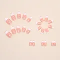 French Style Wearable Pink Press On Fake Nails Tips False Nails Design Butterfly Lovely Girl False Nails Wholesale preview-2