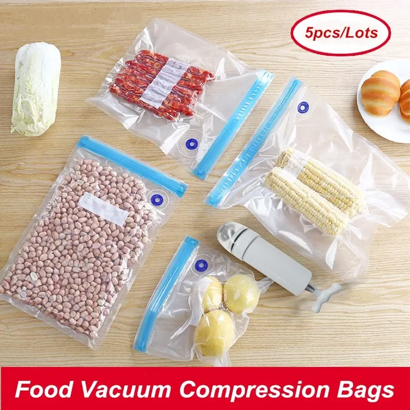 5/10pcs Vacuum Bag Reusable Food Storage Bags For Vacuum Sealer Food Packer