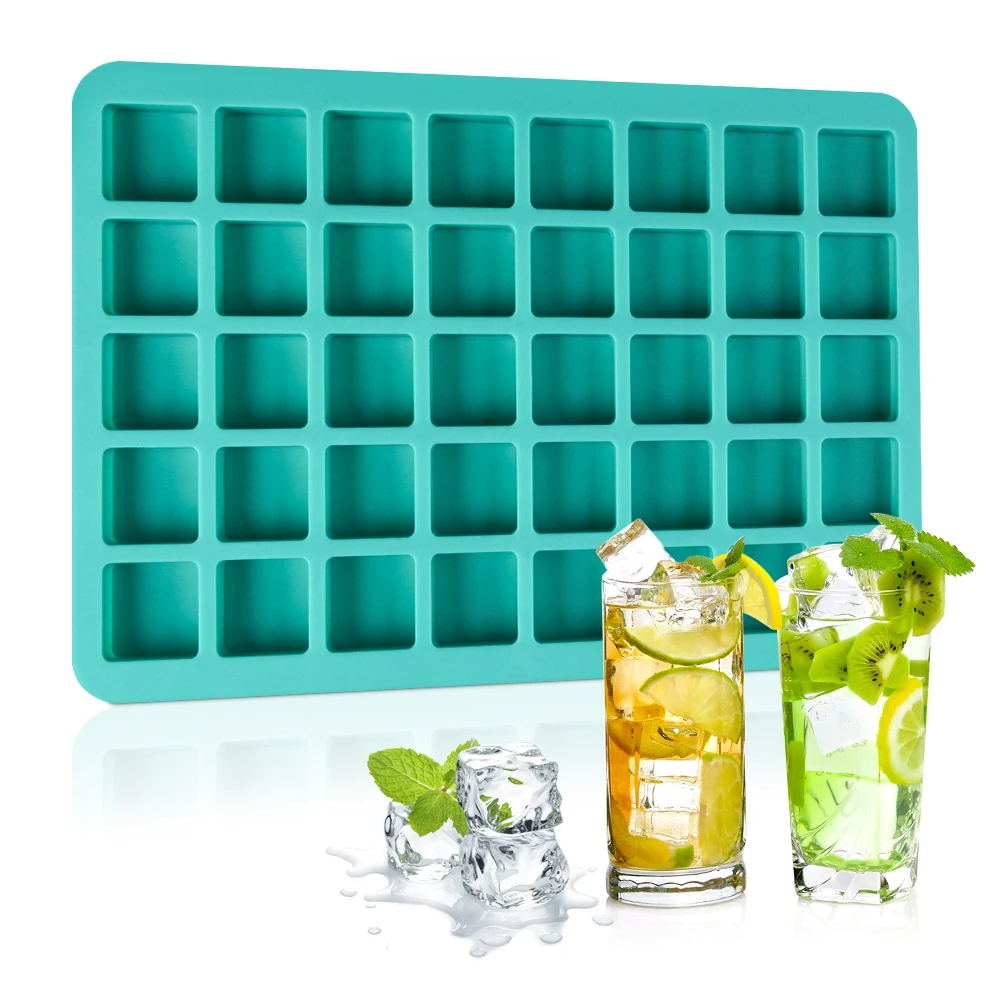 Big 5cm Ice Cube Trays for Freezer Silicone Cubitera Ice Cube Mold with Lid  Large Square Ice Ball Maker for Cocktail Whisky