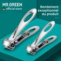 MR.GREEN Nail Clippers Wide Jaw Opening Stainless Steel Fingernail Clipper Thick Hard Toenail Cutter Manicure Scissors tools