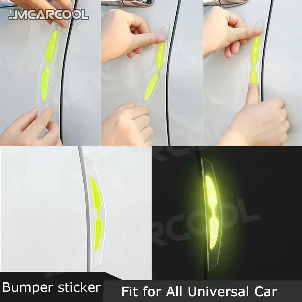 1 Set(4 PCS) Anti-collision And Anti-scratch Protection Reflective stickers and Warning Signs for Universal All Car-animated-img