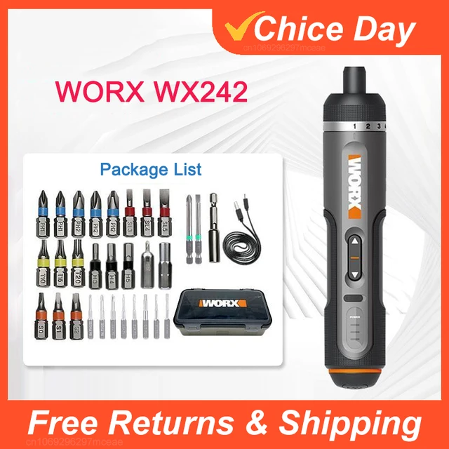 Youpin Worx 4V Mini Electrical Screwdriver Set WX242 Smart Cordless Electric Screw Driver USB Rechargeable 30 Bit Set Drill Tool-animated-img