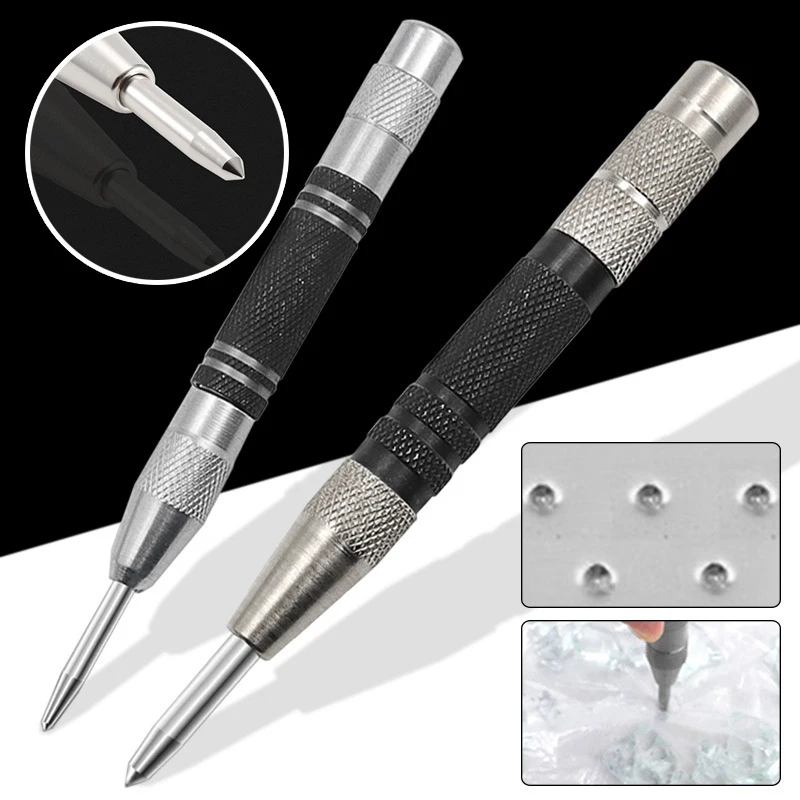 Automatic Center Punch Metal Punch Tool General Spring Loaded Marker  Marking Starting Holes Woodworking Carpenter Tool