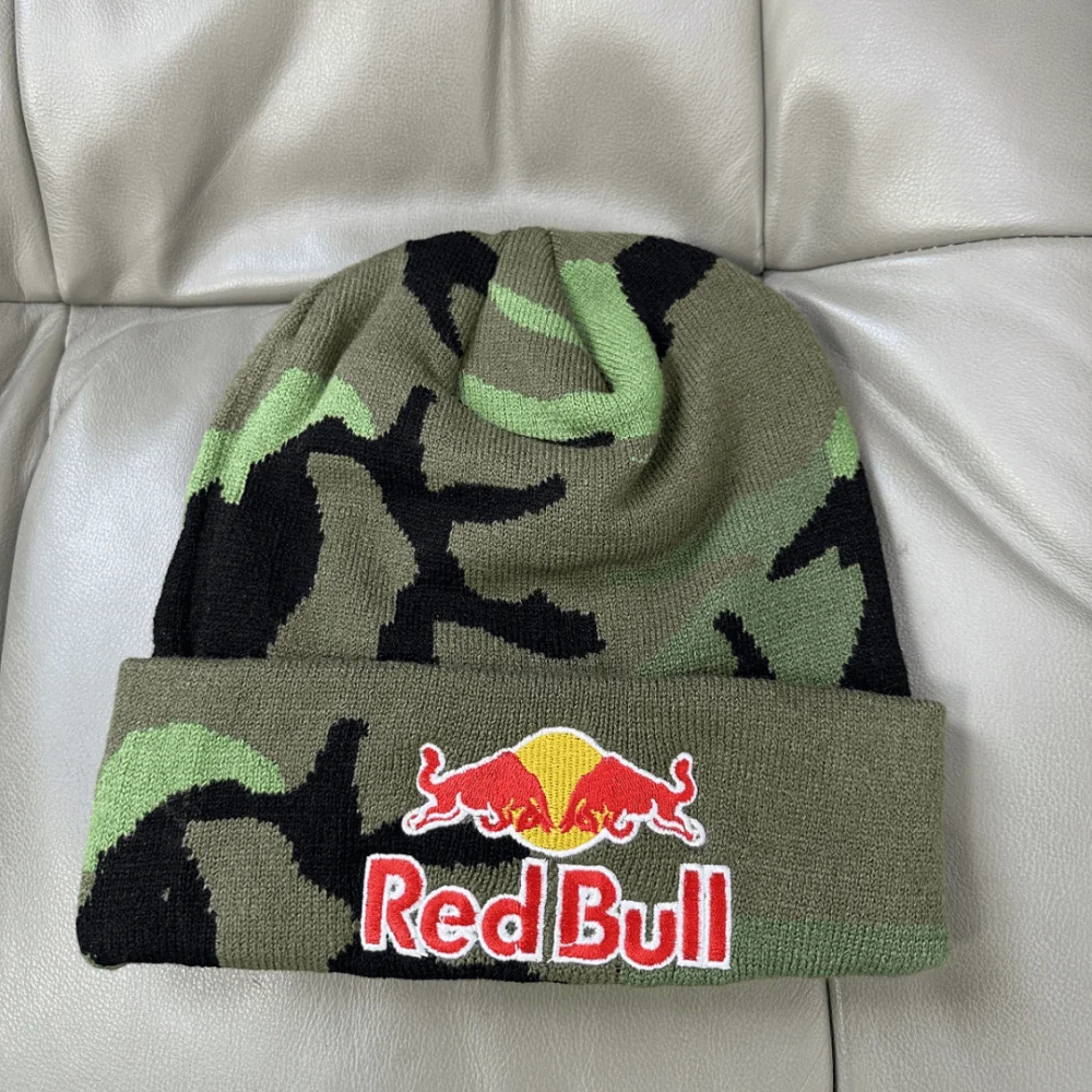 New camouflage Beanie hat  casual Red Bull sports cap for men women warm knit winter hat fashion solid unisex Red Bull hat preview-1