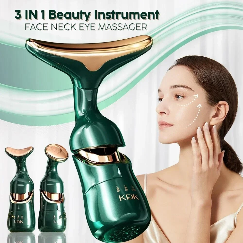 3 In 1 Facial Lifting Device Neck Facial Eye Massage Face Slimmer EMS Beauty Skin Tightening Wrinkle Anti Aging Face Massager-animated-img