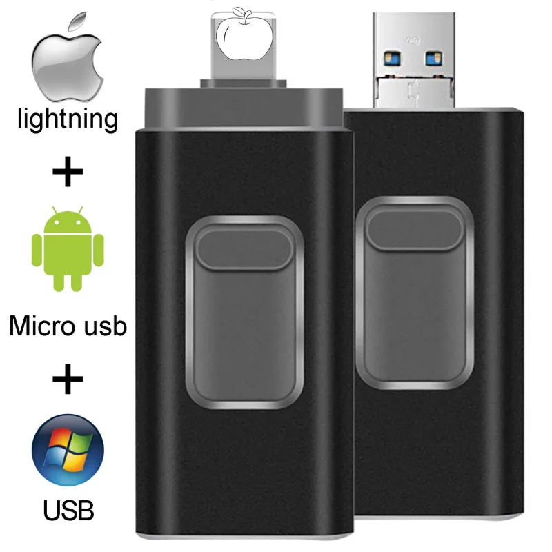 Usb Flash Drive pendrive For iPhone 6/6s/6Plus/7/7Plus/8/X Usb/Otg/Lightning 32g 64gb Pen Drive For iOS External Storage Devices