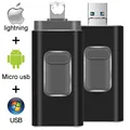 Usb Flash Drive pendrive For iPhone 6/6s/6Plus/7/7Plus/8/X Usb/Otg/Lightning 32g 64gb Pen Drive For iOS External Storage Devices preview-1