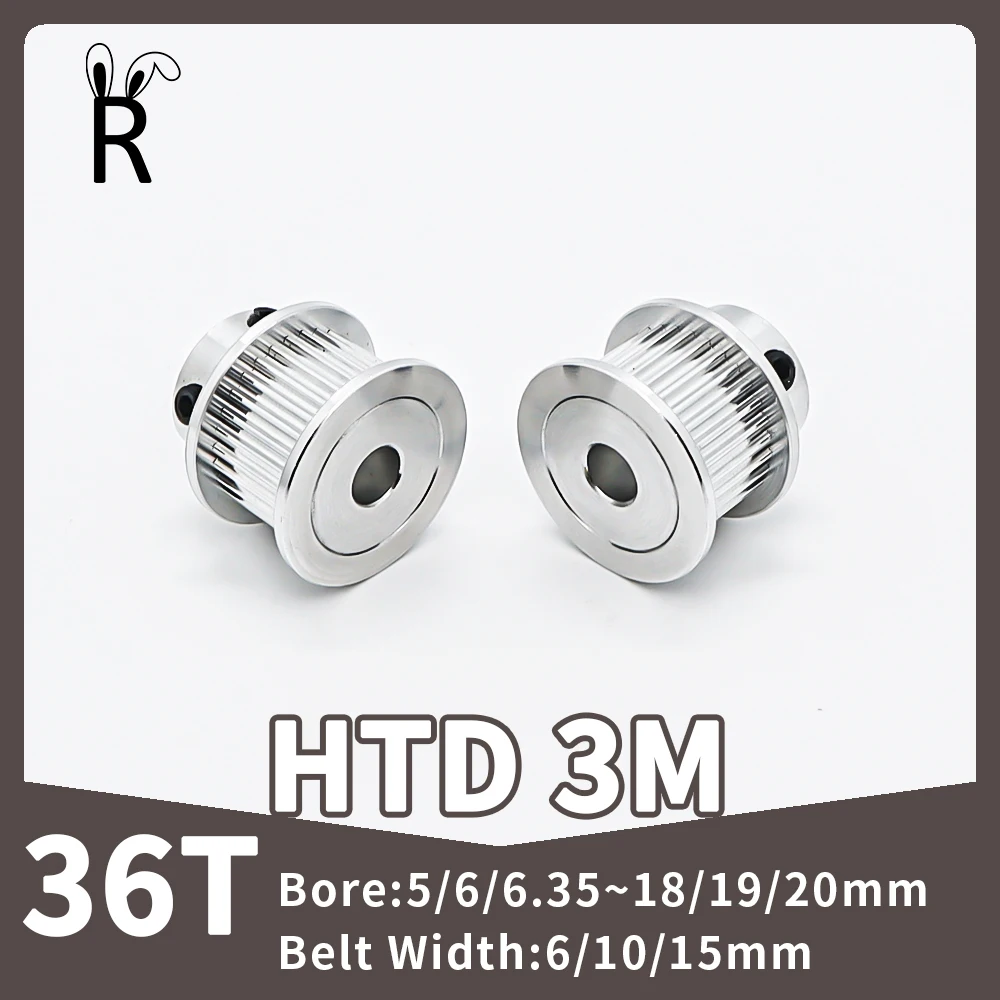 36 Teeth HTD 3M Belt Pulley Synchronous Wheels Bore 5/6/7~18/19/20mm CNC Gears Teeth Width 6/10/15mm 3M Pulley 35T Timing Pulley-animated-img