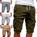 Casual Cargo Shorts  Pockets Summer Short Pants  Solid Color Multi Pockets Shorts preview-4