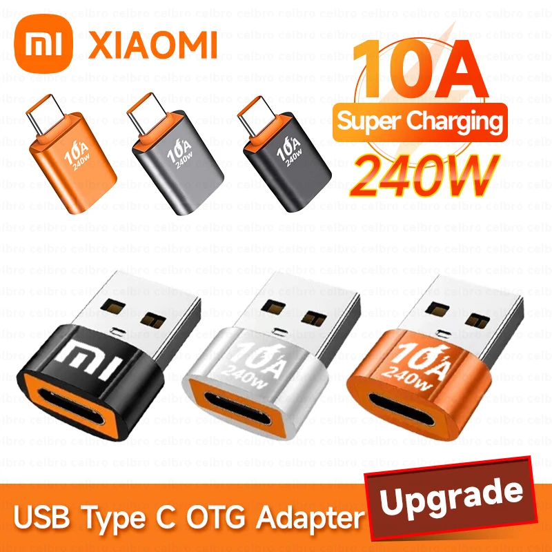 10A OTG USB Type C Female To USB A Male Adapter 240W Converter Adaptador For Xiaomi 13 12 Samsung S23 Iphone 15 14 Pro Oneplus 9-animated-img