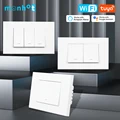 Tuya Smart Life WiFi Light Switch No Neutral Wire &Neutral Wire US Push Button Physical Wall Switches Work for Alexa Google Home