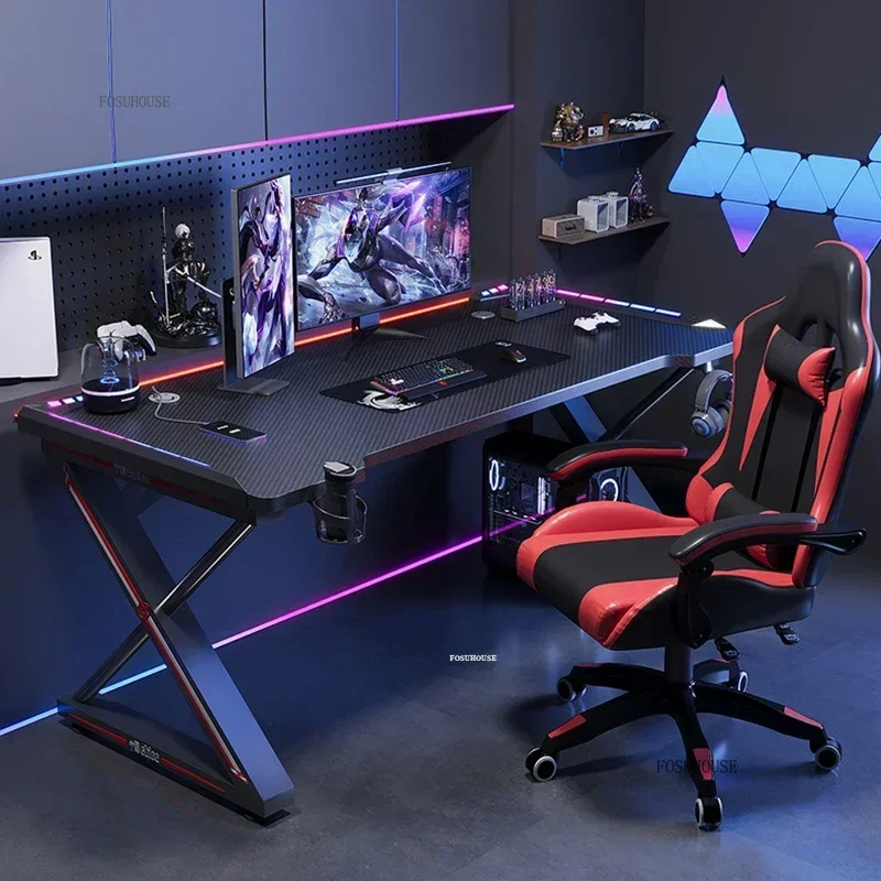 Carbon Fiber Computer Desks Office Furniture Home Desktop E-sports Gaming Desks Bedroom Student Writing Table Office Desk Z-animated-img