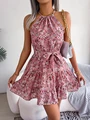 Women Summer Halter Floral Beach Short Dress,Women Clothing,Party Dresses,Sexy Costume Women,Sexy Towys For Women,Dress Women preview-2