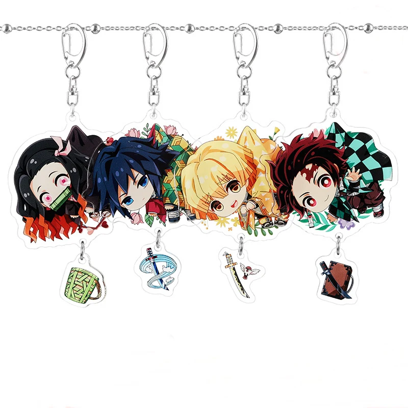 Cumpără Seturi De Bijuterii Altele Anime Keychain Demon Slayer Key Chain Womens Tanjirou Kamado Nezuko Tomioka Giyuu Kimetsu No Yaiba Acrylic Cute Funny Cartoon