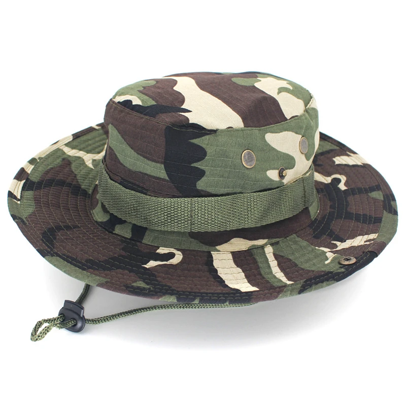 Tactics Boonie Hat High Quality Thickening Outdoors Hunting Fishing Hiking Camping Climbing Camouflage Caps Mask Set-animated-img