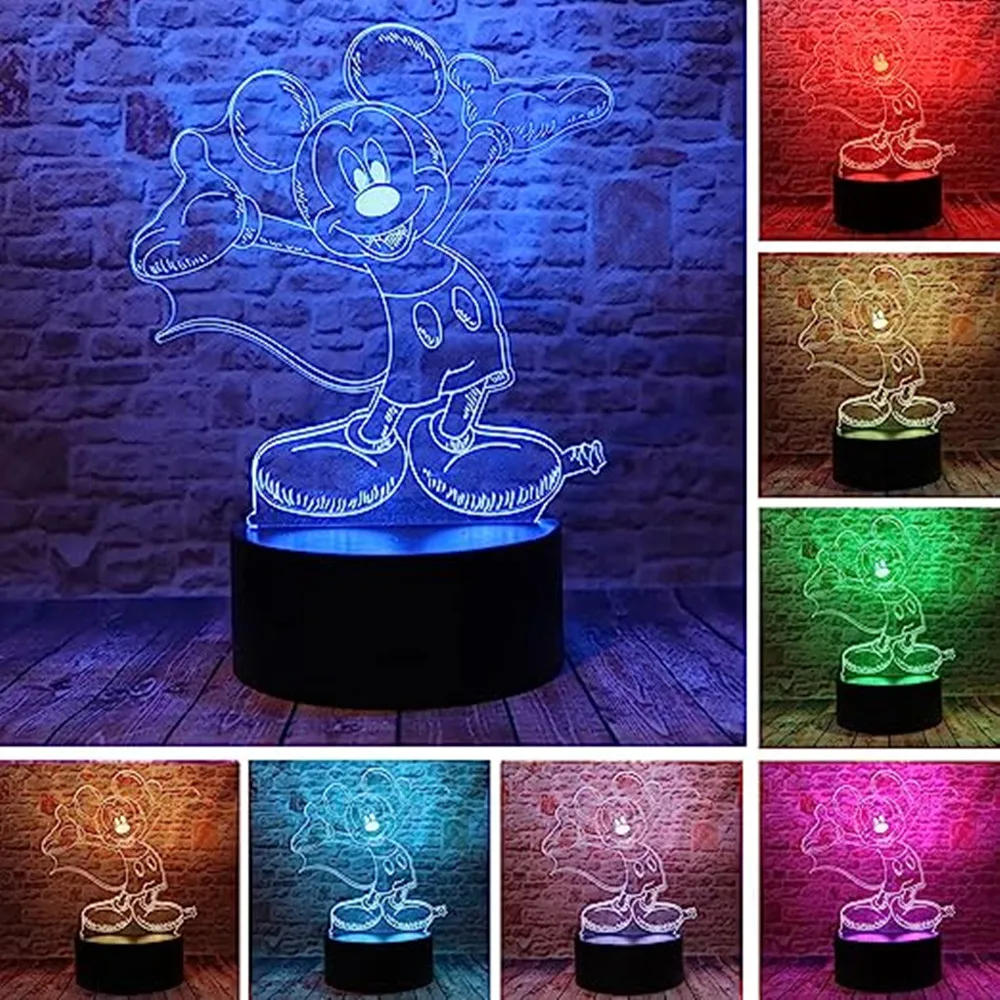 Cartoon Stitch Figurine 3D LED Light Children LED Night Light USB LED Table  Lamp for Bedroom