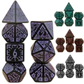 DND Carving Pattern Dice 7Pcs RPG Polyhedral Dice Set for Boardgame As Gift Entertainment Accessories